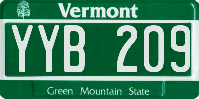 VT license plate YYB209