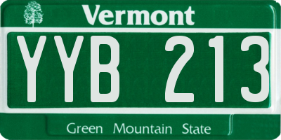 VT license plate YYB213