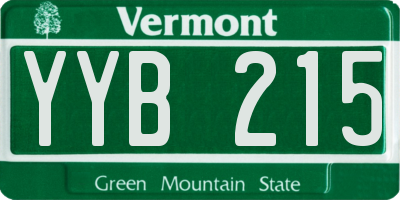 VT license plate YYB215