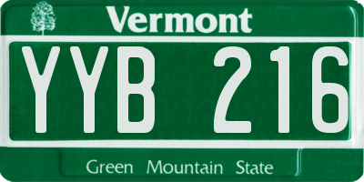 VT license plate YYB216