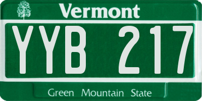 VT license plate YYB217