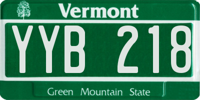 VT license plate YYB218