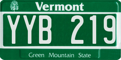 VT license plate YYB219
