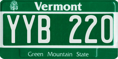VT license plate YYB220