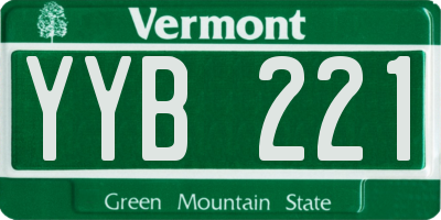VT license plate YYB221