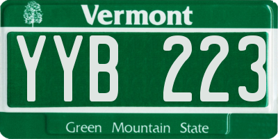 VT license plate YYB223