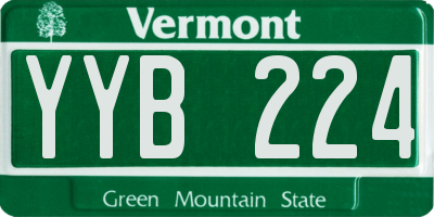 VT license plate YYB224