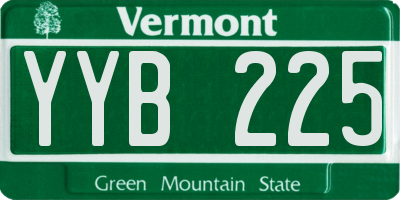 VT license plate YYB225