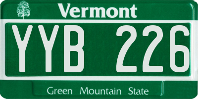 VT license plate YYB226