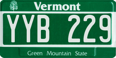 VT license plate YYB229