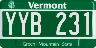 VT license plate YYB231