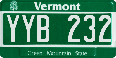 VT license plate YYB232