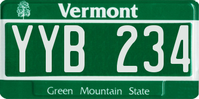 VT license plate YYB234