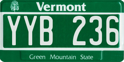 VT license plate YYB236