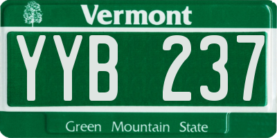VT license plate YYB237