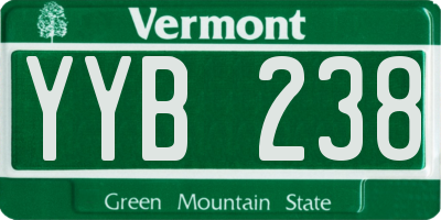 VT license plate YYB238