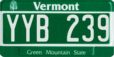 VT license plate YYB239