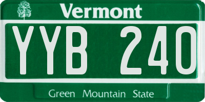 VT license plate YYB240