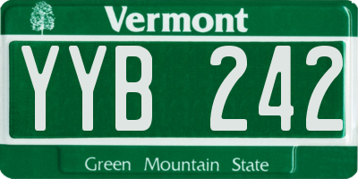 VT license plate YYB242