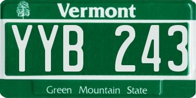 VT license plate YYB243