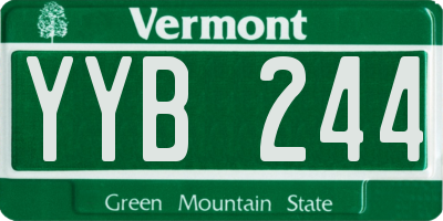 VT license plate YYB244