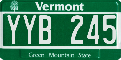 VT license plate YYB245