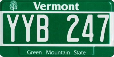 VT license plate YYB247