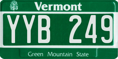VT license plate YYB249