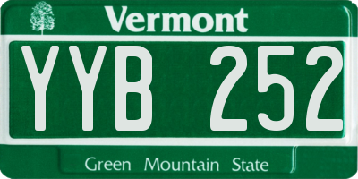 VT license plate YYB252