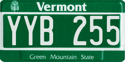 VT license plate YYB255