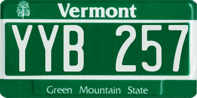 VT license plate YYB257