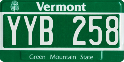 VT license plate YYB258