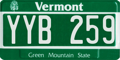 VT license plate YYB259
