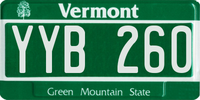 VT license plate YYB260