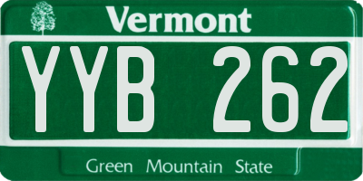 VT license plate YYB262