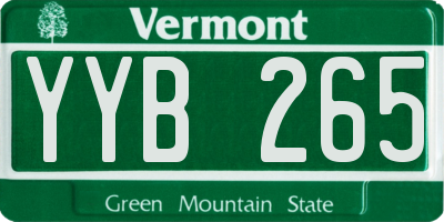 VT license plate YYB265