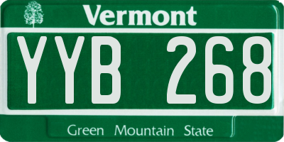 VT license plate YYB268