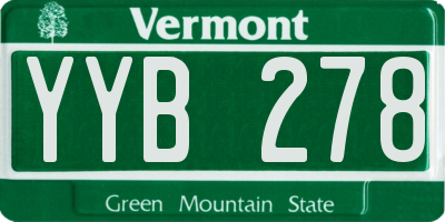 VT license plate YYB278