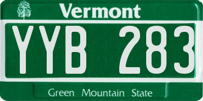 VT license plate YYB283
