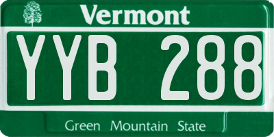 VT license plate YYB288