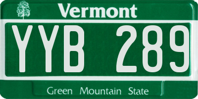 VT license plate YYB289