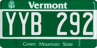 VT license plate YYB292