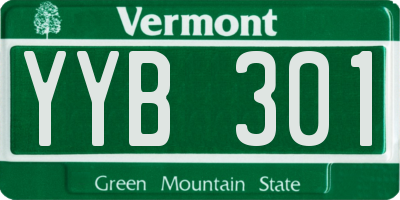 VT license plate YYB301