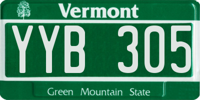 VT license plate YYB305