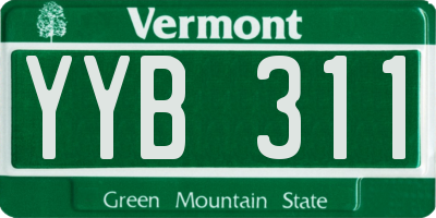 VT license plate YYB311