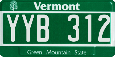 VT license plate YYB312