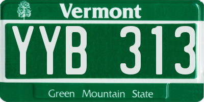 VT license plate YYB313