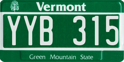 VT license plate YYB315