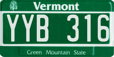 VT license plate YYB316