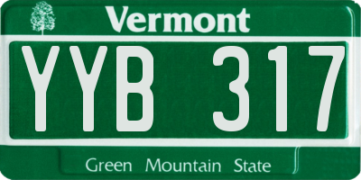 VT license plate YYB317